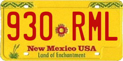 NM license plate 930RML