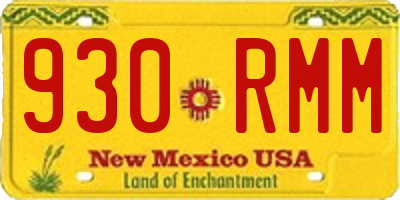 NM license plate 930RMM