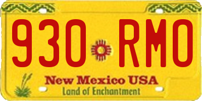 NM license plate 930RMO