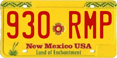 NM license plate 930RMP