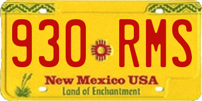 NM license plate 930RMS