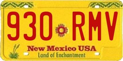 NM license plate 930RMV