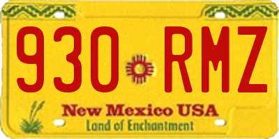 NM license plate 930RMZ
