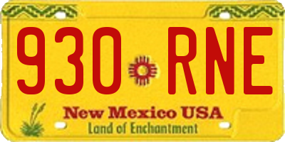 NM license plate 930RNE