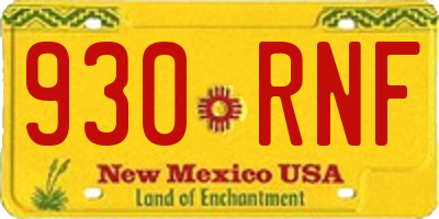 NM license plate 930RNF
