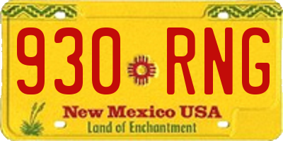 NM license plate 930RNG