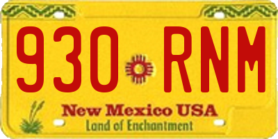 NM license plate 930RNM