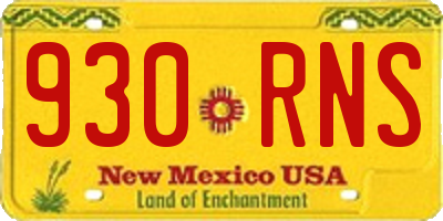 NM license plate 930RNS