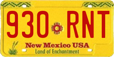 NM license plate 930RNT