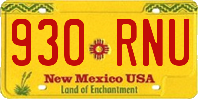 NM license plate 930RNU