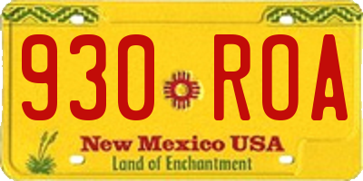 NM license plate 930ROA