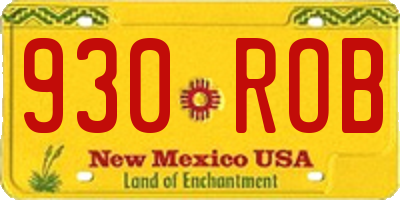 NM license plate 930ROB