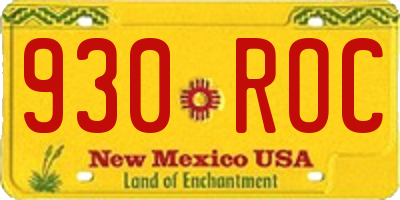 NM license plate 930ROC