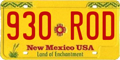 NM license plate 930ROD