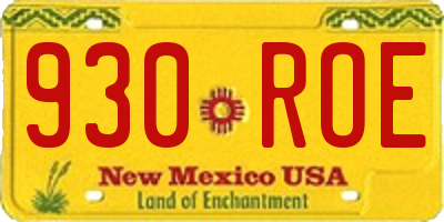 NM license plate 930ROE