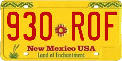 NM license plate 930ROF
