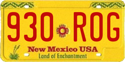 NM license plate 930ROG