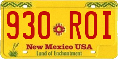 NM license plate 930ROI