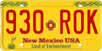 NM license plate 930ROK