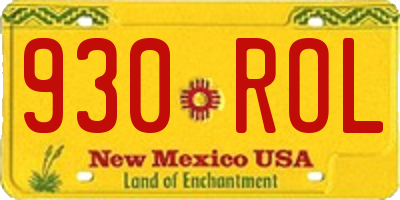 NM license plate 930ROL