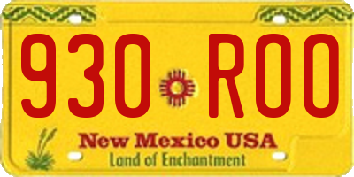 NM license plate 930ROO