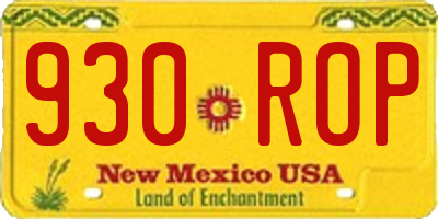 NM license plate 930ROP