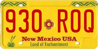 NM license plate 930ROQ