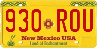 NM license plate 930ROU
