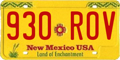 NM license plate 930ROV