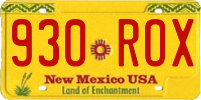 NM license plate 930ROX
