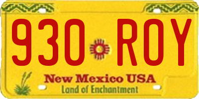NM license plate 930ROY