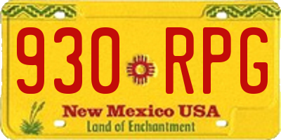 NM license plate 930RPG