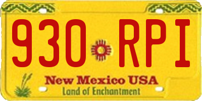 NM license plate 930RPI