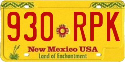 NM license plate 930RPK