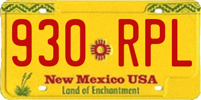 NM license plate 930RPL