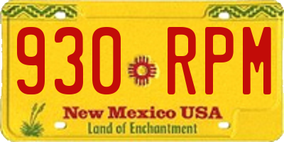 NM license plate 930RPM