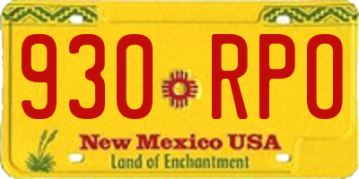 NM license plate 930RPO