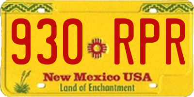 NM license plate 930RPR
