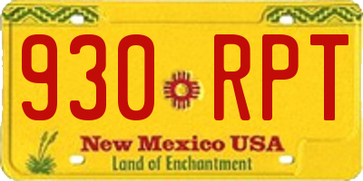 NM license plate 930RPT
