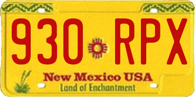 NM license plate 930RPX