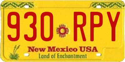 NM license plate 930RPY