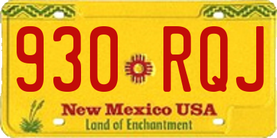 NM license plate 930RQJ