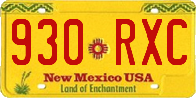 NM license plate 930RXC