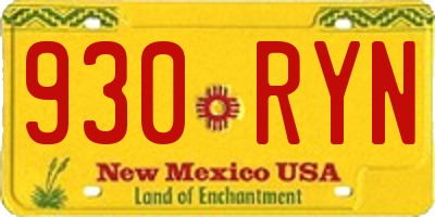 NM license plate 930RYN