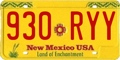 NM license plate 930RYY
