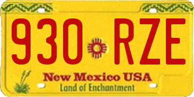 NM license plate 930RZE