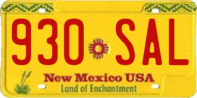 NM license plate 930SAL