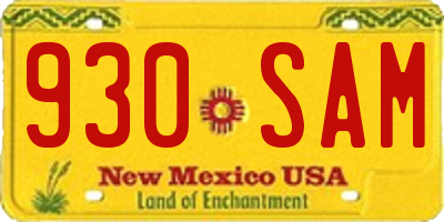 NM license plate 930SAM