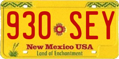 NM license plate 930SEY
