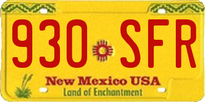 NM license plate 930SFR